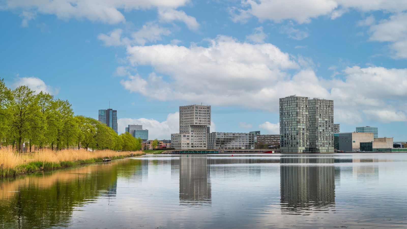 Modern Waterfront View of Almere, Holland