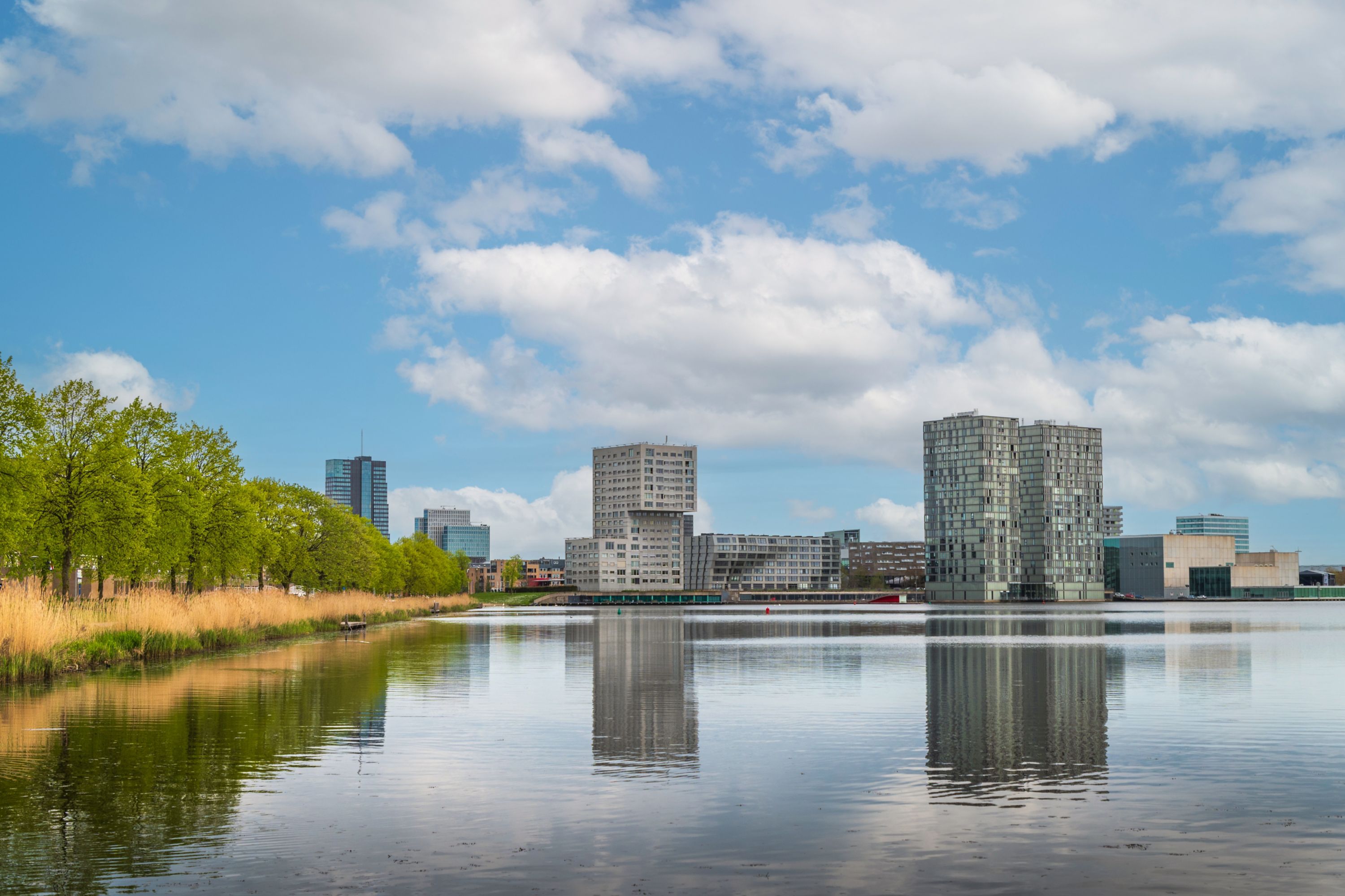 Modern Waterfront View of Almere, Holland