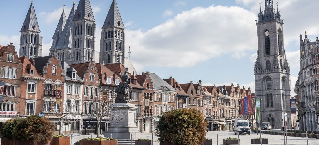 Grand Place Harmony: Belfry and Cathedral of Tournai