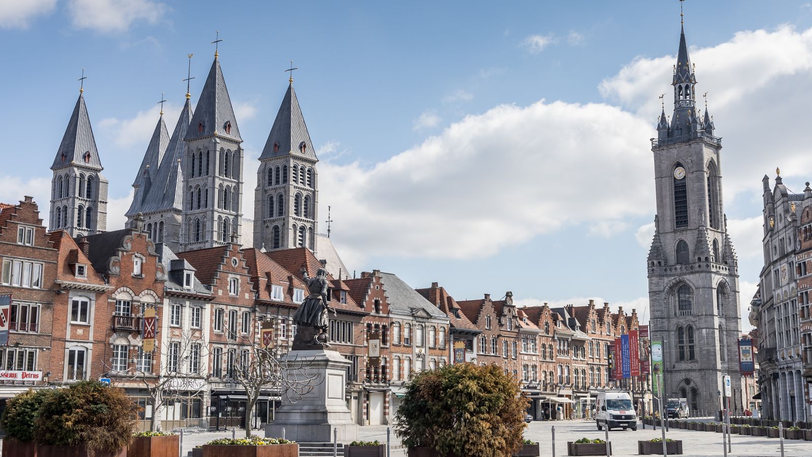 Grand Place Harmony: Belfry and Cathedral of Tournai