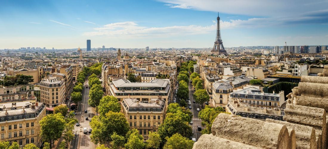 Parisian Cityscape View with Eiffel Tower