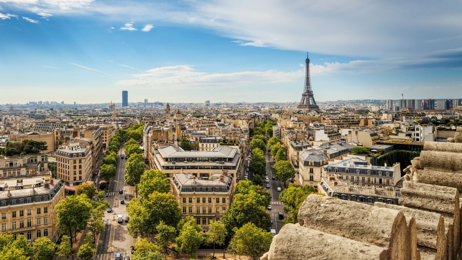 Parisian Cityscape View with Eiffel Tower