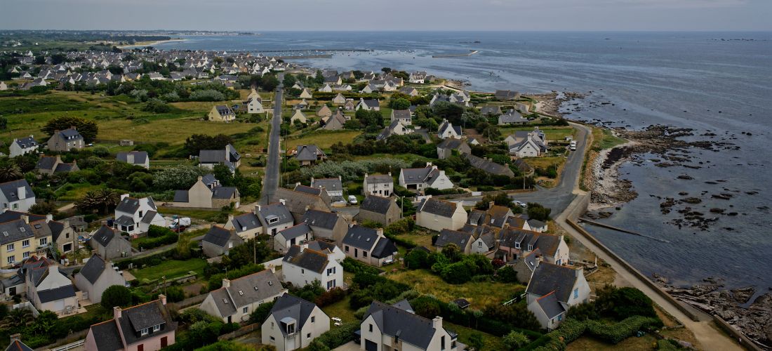 Coastal Breton Village: An Aerial Perspective