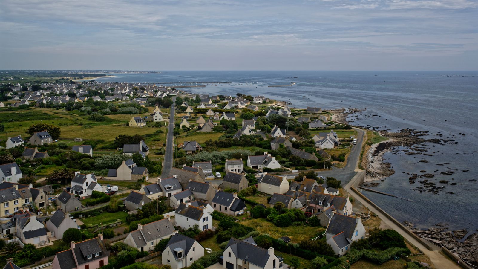 Coastal Breton Village: An Aerial Perspective