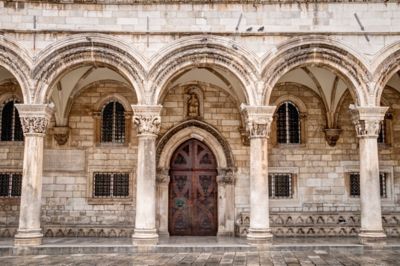 The Gothic and Renaissance façade of the Rector's Palace, Dubrovnik
