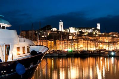 Vieux-Port de Cannes lors d'une balade nocturne