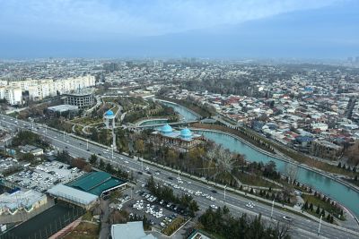 Tashkent's geometric city blocks, green boulevards and elegant minarets