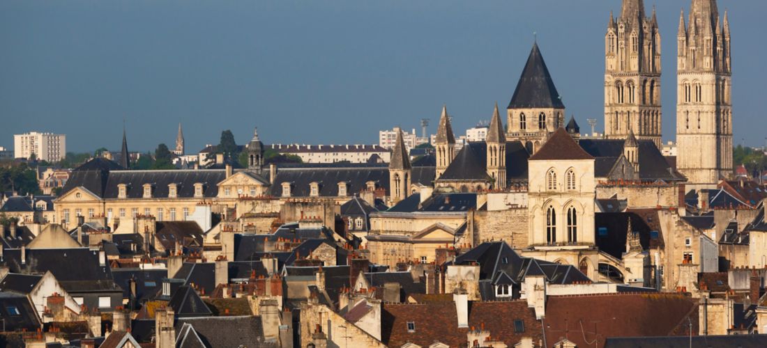 Elevated View of Caen with Abbaye aux Hommes