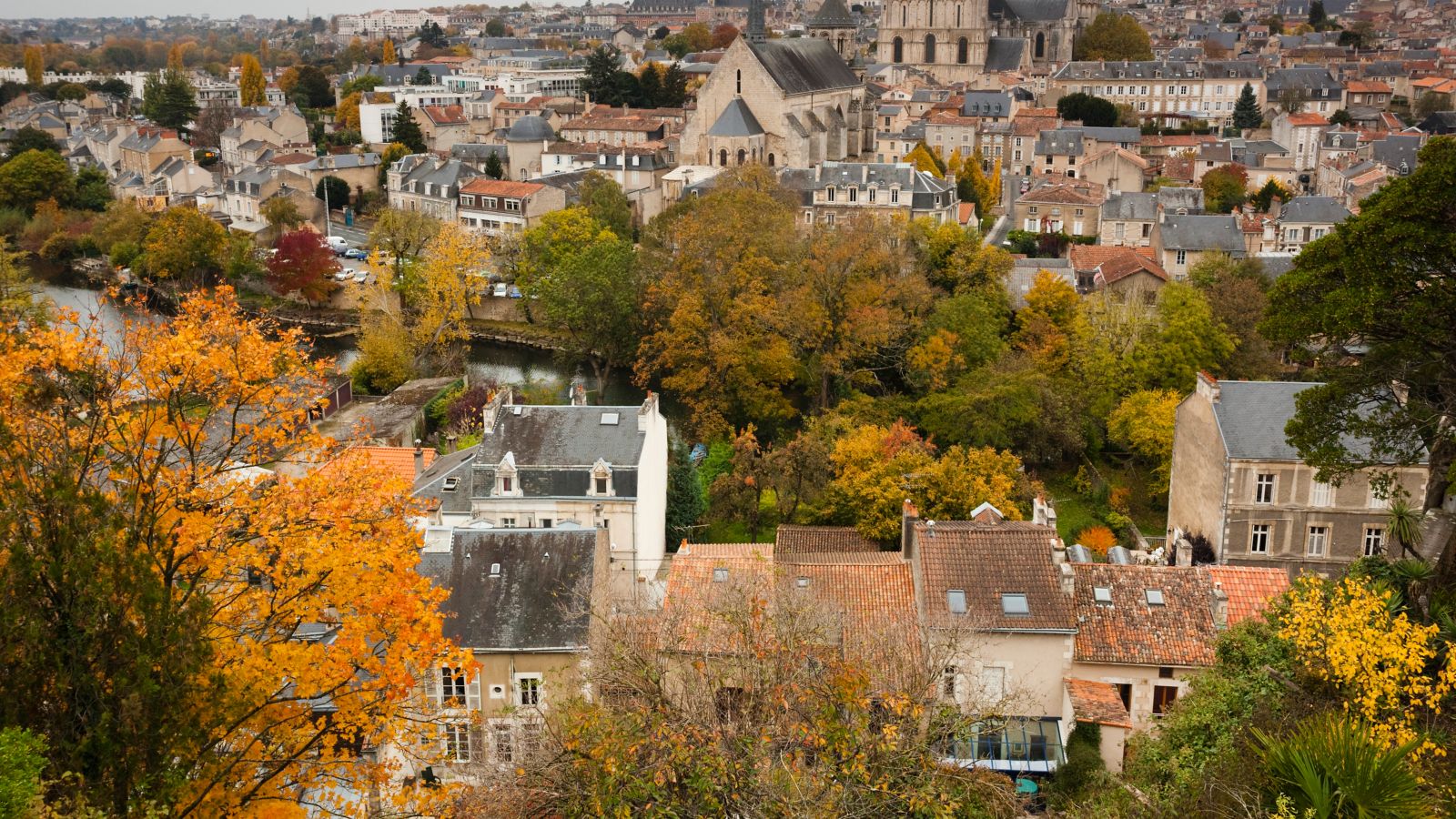 Autumnal Splendor: Poitiers Town View