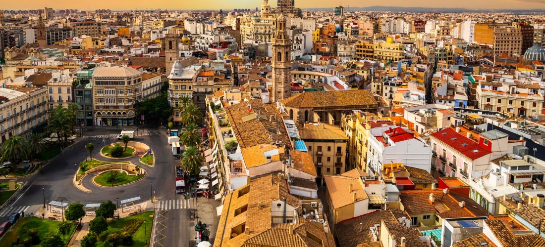 Valencia Sunset Panorama from Torre del Miguelete
