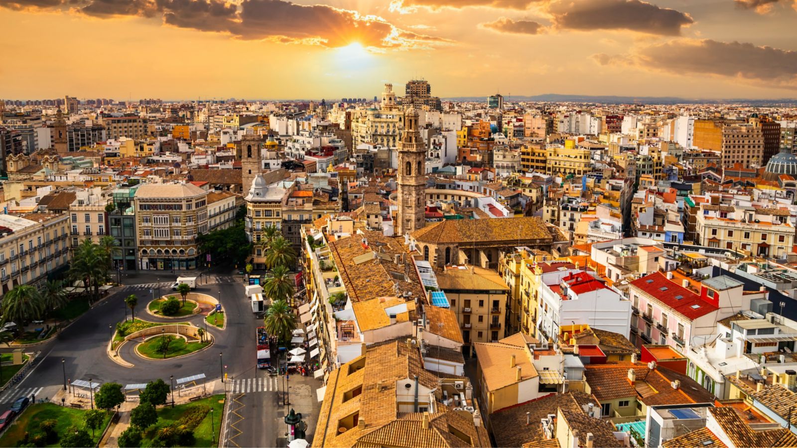 Valencia Sunset Panorama from Torre del Miguelete