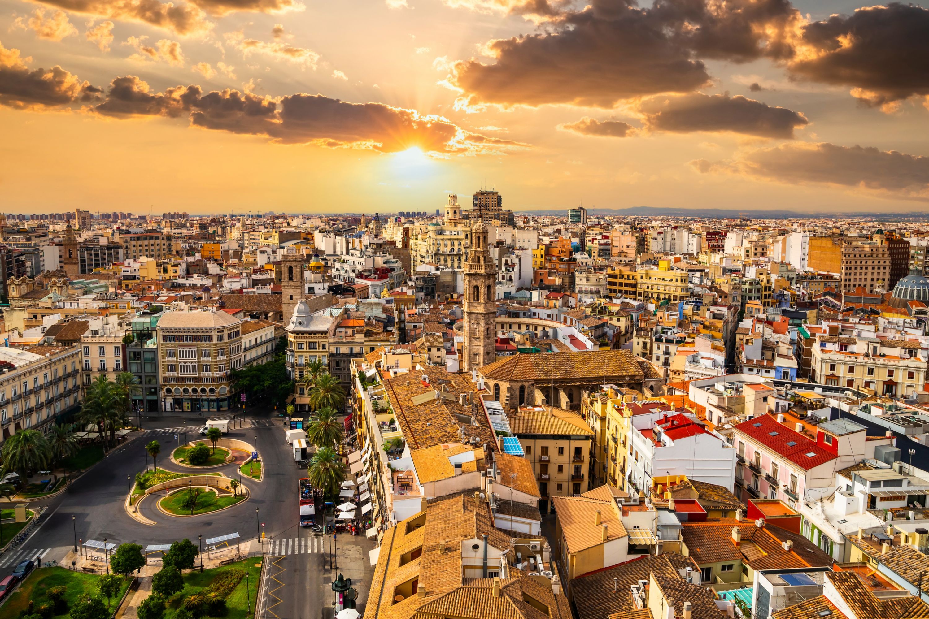 Valencia Sunset Panorama from Torre del Miguelete