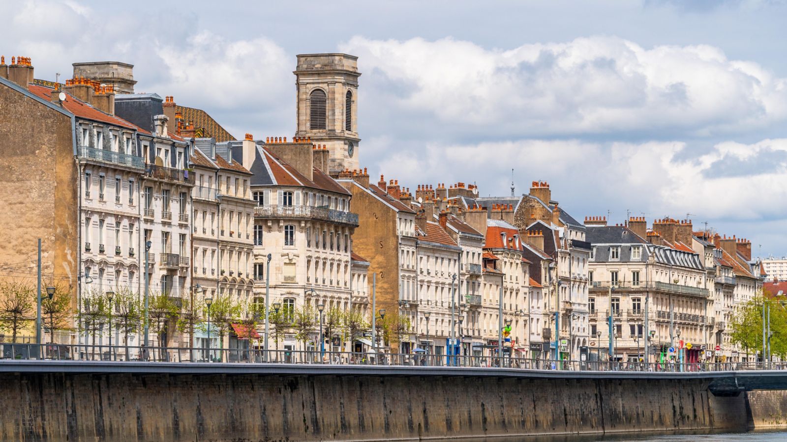 Historic Houses on the River Doubs in Besançon, France