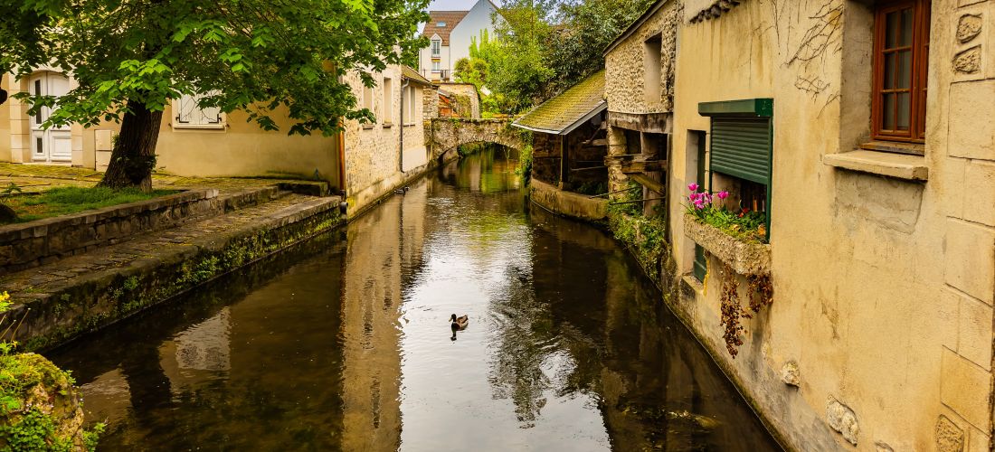 Charming Canal in Etampes' Old Village