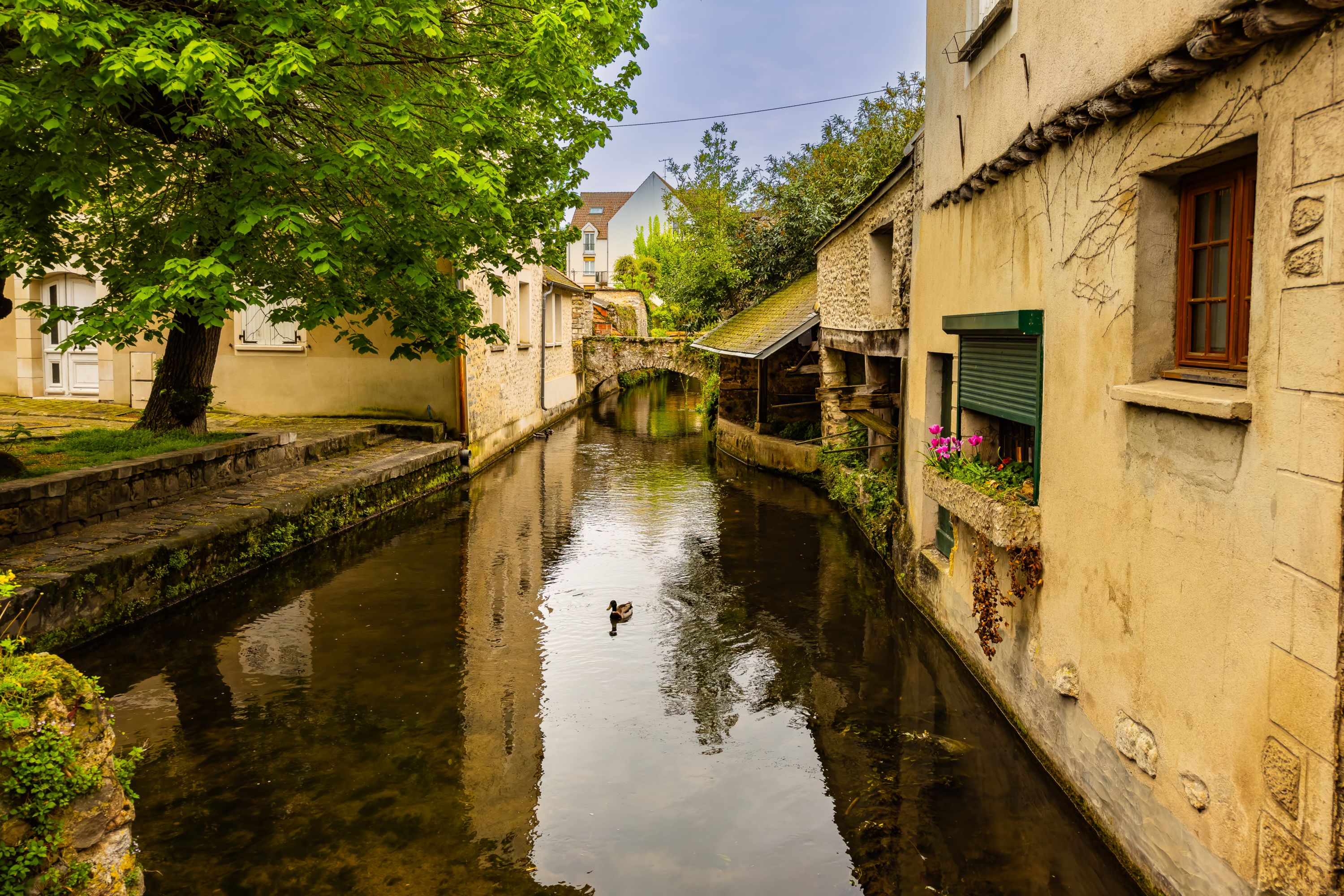 Charming Canal in Etampes' Old Village
