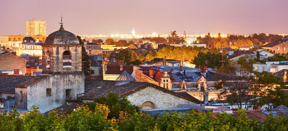 Montpellier Cityscape at Dusk from le Peyrou