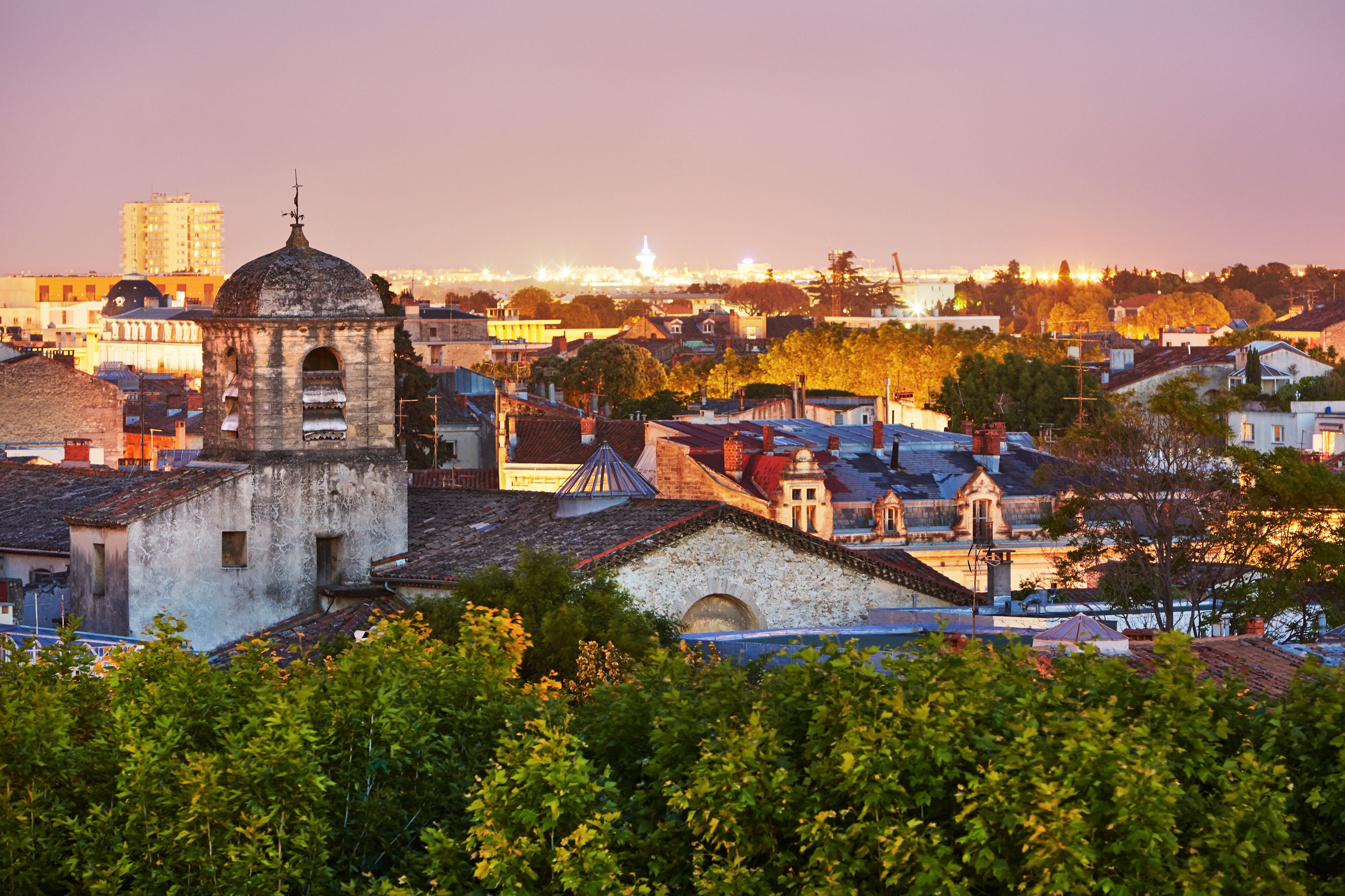 Montpellier Cityscape at Dusk from le Peyrou