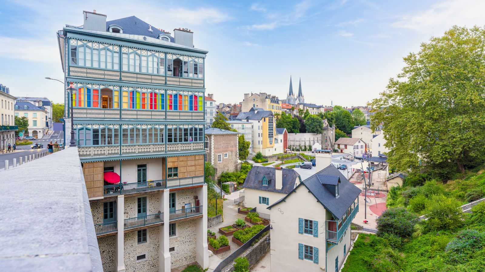 Colorful Architecture and Cityscape Views of Pau, France