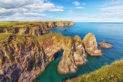 The landmark sea arch at Bullers of Buchan on Aberdeenshire's North Sea coastline