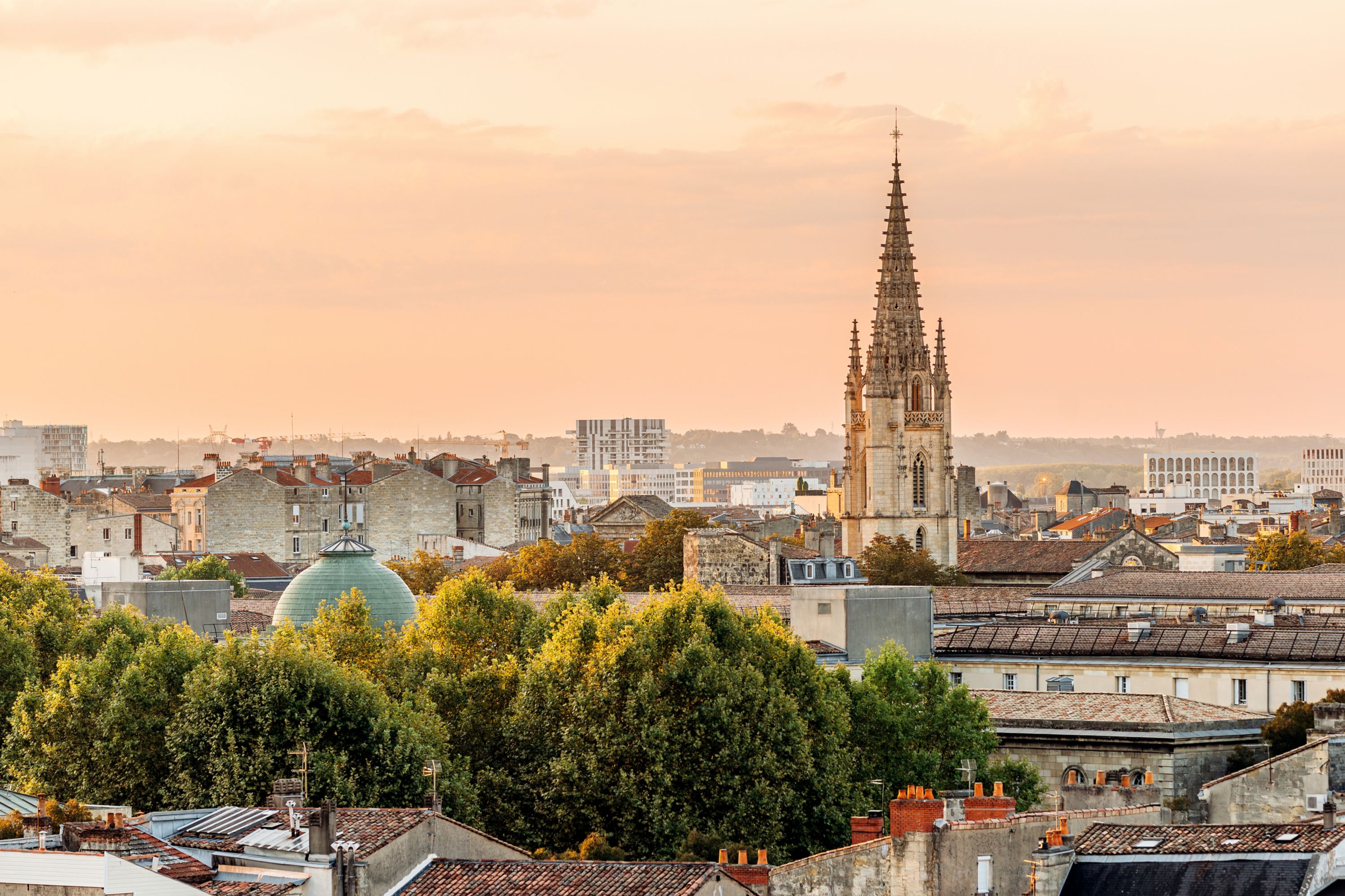 Golden Hour Serenity: A View of Bordeaux, France