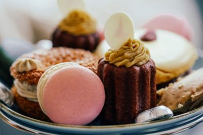 A plate of colourful desserts for a traditional Irish afternoon tea