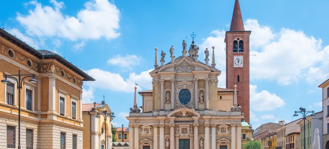 Piazza San Giovanni and Basilica San Giovanni Battista, Busto Arsizio, Italy