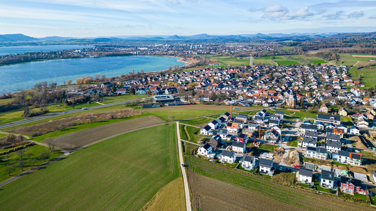 Markelfingen and Lake Constance: Aerial View of Town and New Development