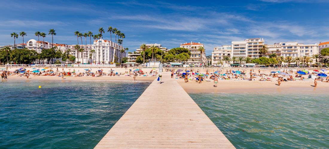 Summer on the French Riviera: Tourists Relax on Boulevard de la Croisette Beach