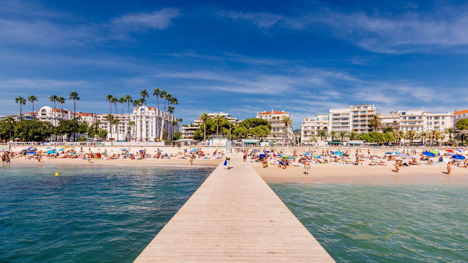 Summer on the French Riviera: Tourists Relax on Boulevard de la Croisette Beach