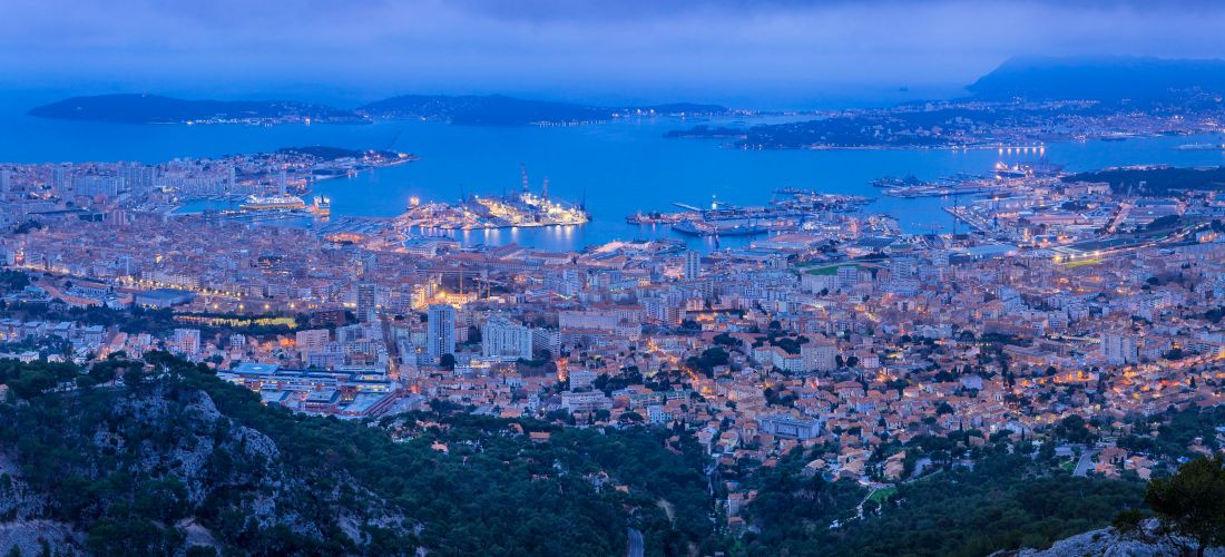 Toulon Harbour Lights at Dusk from Mont Faron - Laurent Giraudou