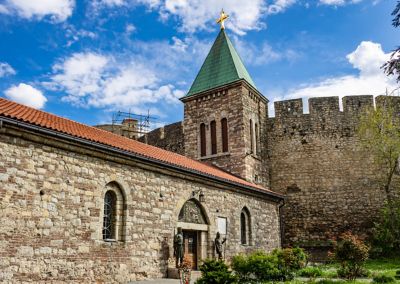 Ružica Church, with quaint brick-and-stone walls, at Belgrade Fortress