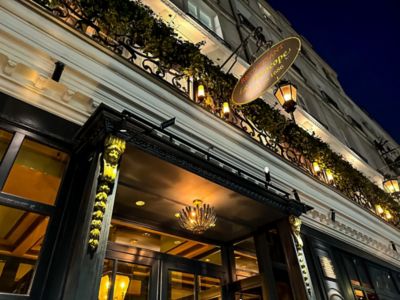 The ornate exterior of Le Procope, a historic French restaurant in Paris