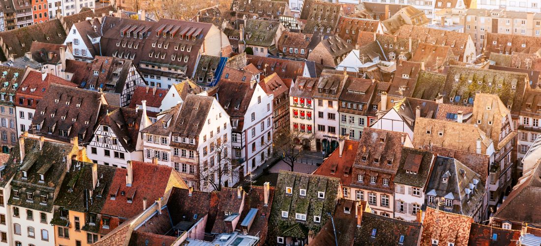 Historic Strasbourg Rooftops: An Aerial View of Timeless Beauty