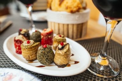 Georgian pkhali, a colourful vegetable dish popular in the Imereti region