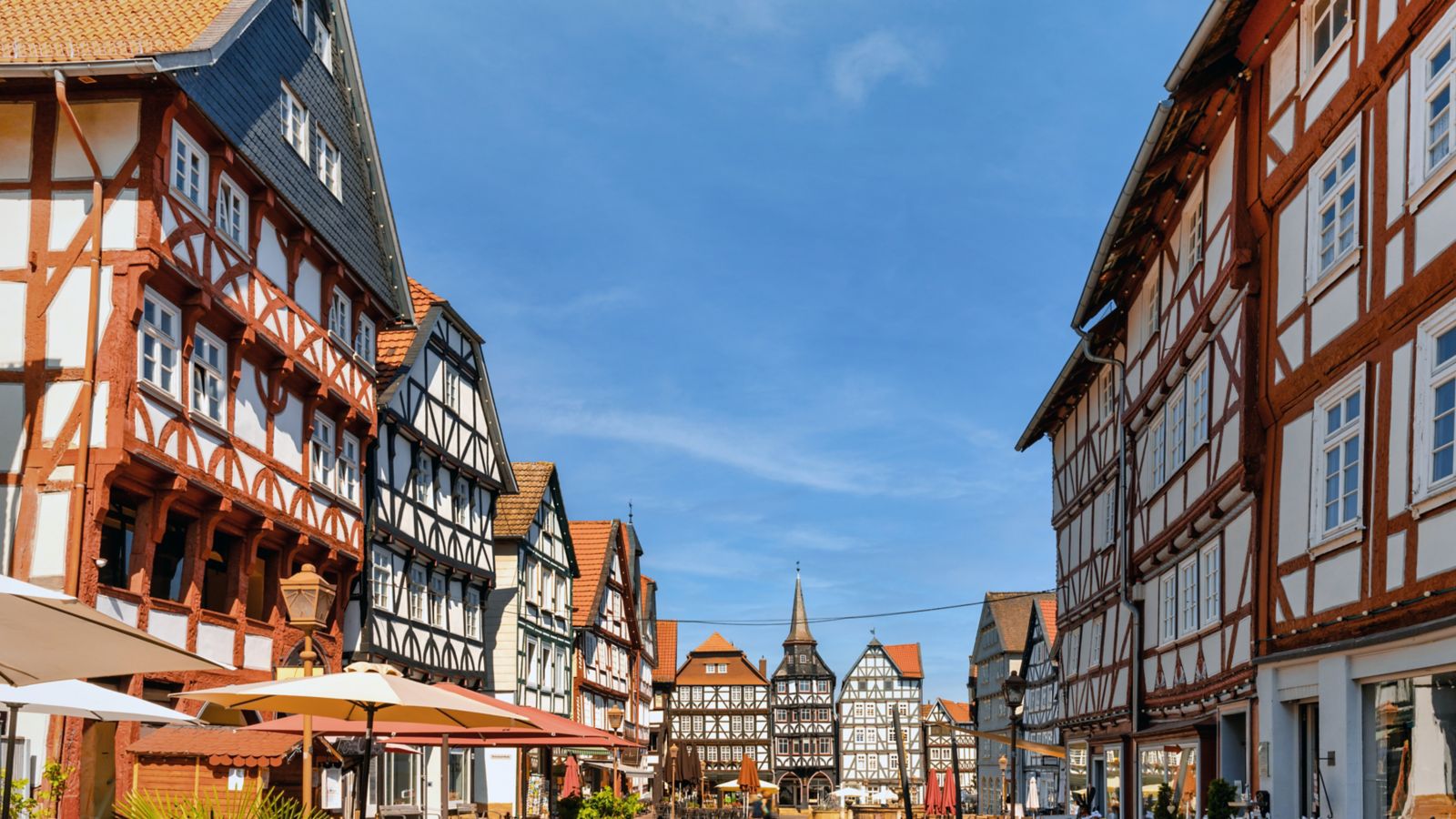 Sunny Summer Day in Fritzlar's Historic Market Square