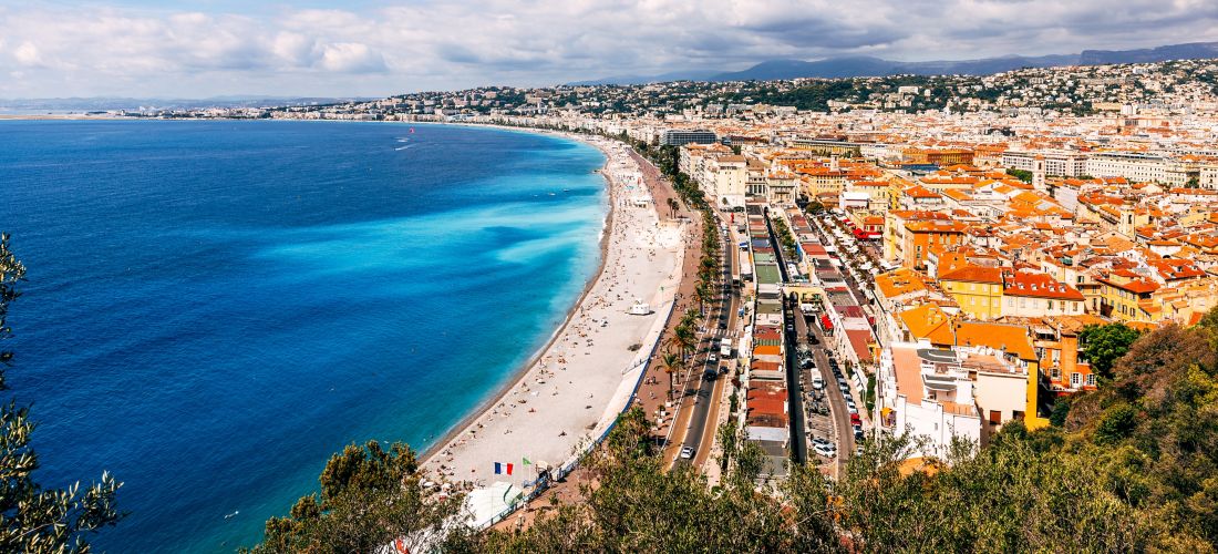 Azure Waters and Red Roofs: A Panoramic View of Nice, French Riviera