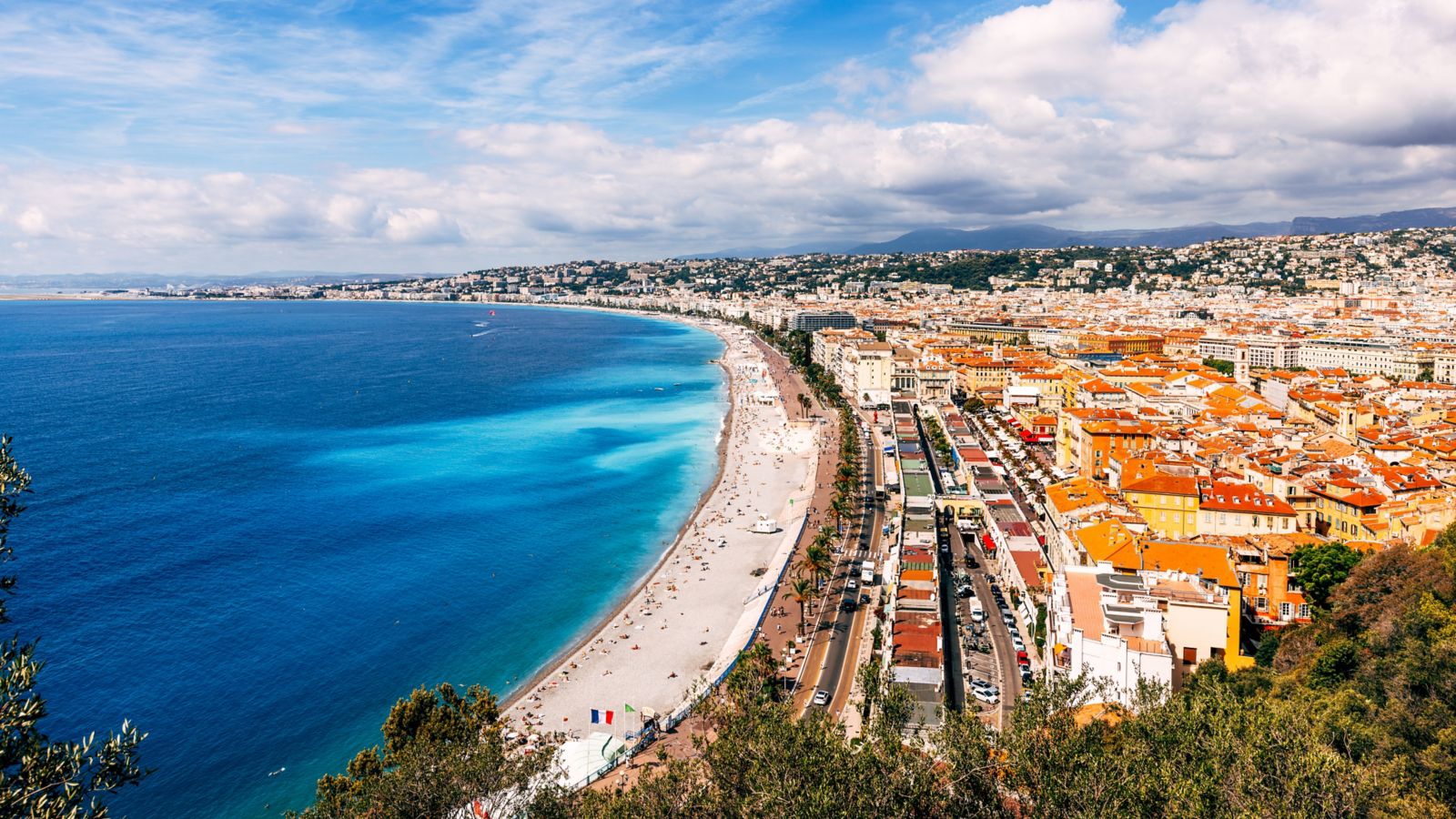 Azure Waters and Red Roofs: A Panoramic View of Nice, French Riviera