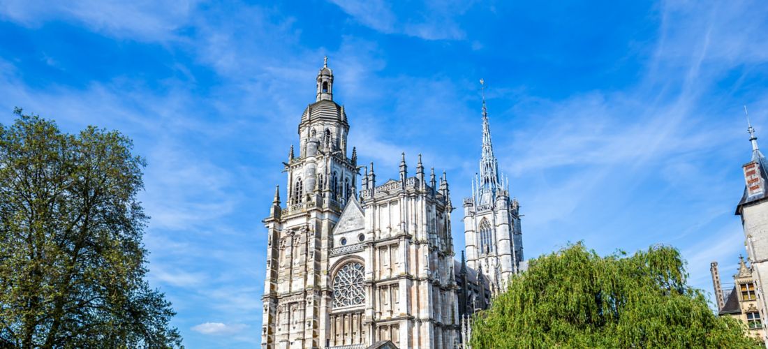 Cathedral of Our Lady, Evreux, France: A Sunny Spring Day