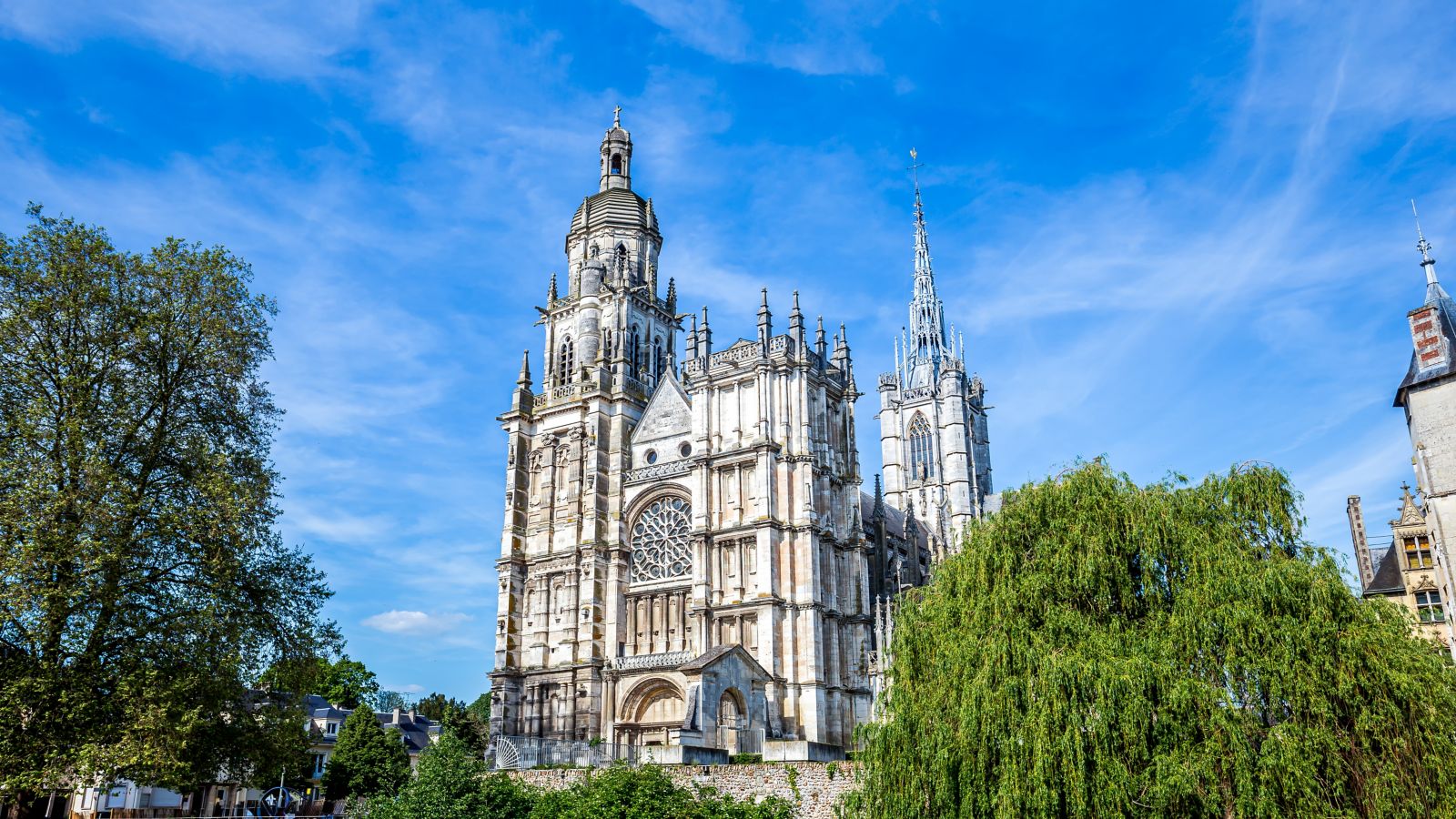 Cathedral of Our Lady, Evreux, France: A Sunny Spring Day