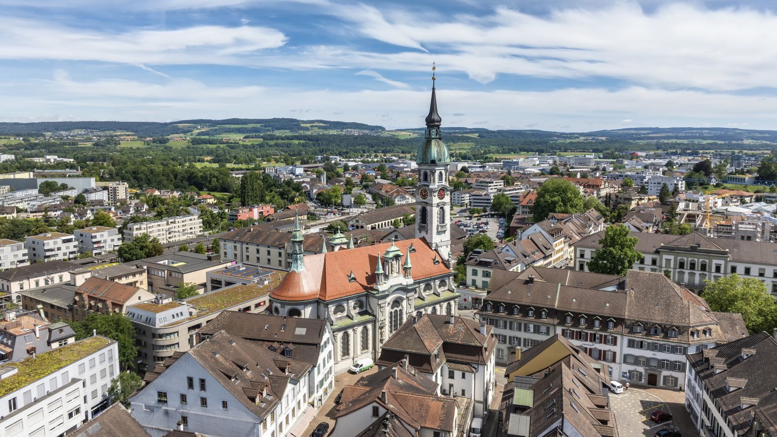 Frauenfeld Townscape: St. Nicholas Church & Swiss Charm