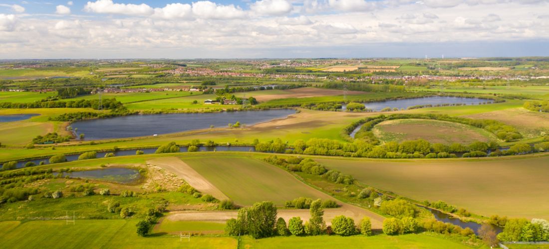 Scenic Springtime Aerial View of Castleford, West Yorkshire