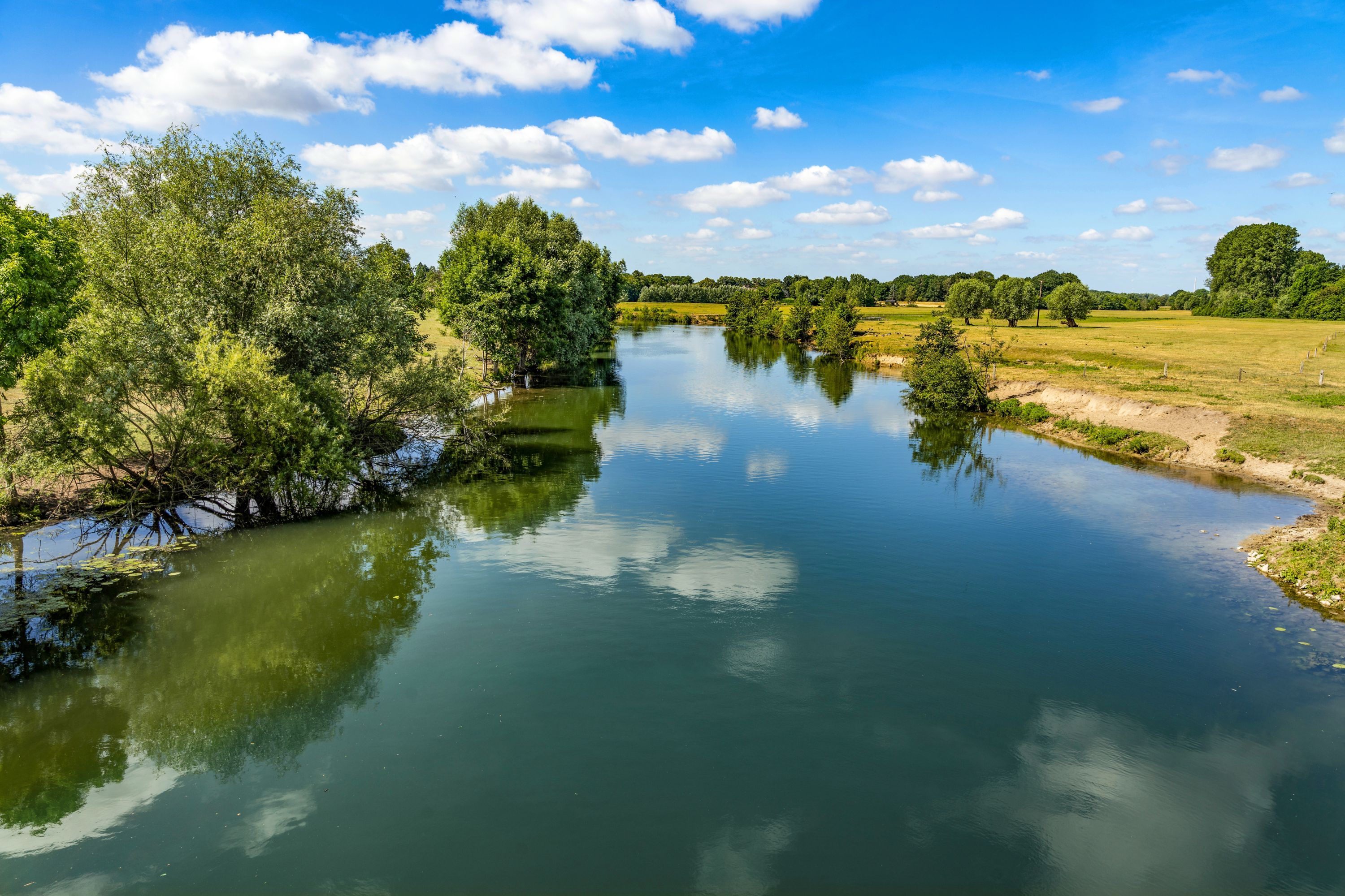 Summer Serenity on the River Lippe, Germany