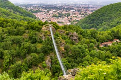 Passerelle de Mazamet, chemin aérien au-dessus de l’Arnette