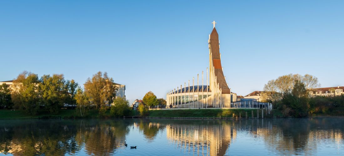 Sunrise over Église Notre-Dame-du-Val, Bussy-Saint-Georges.