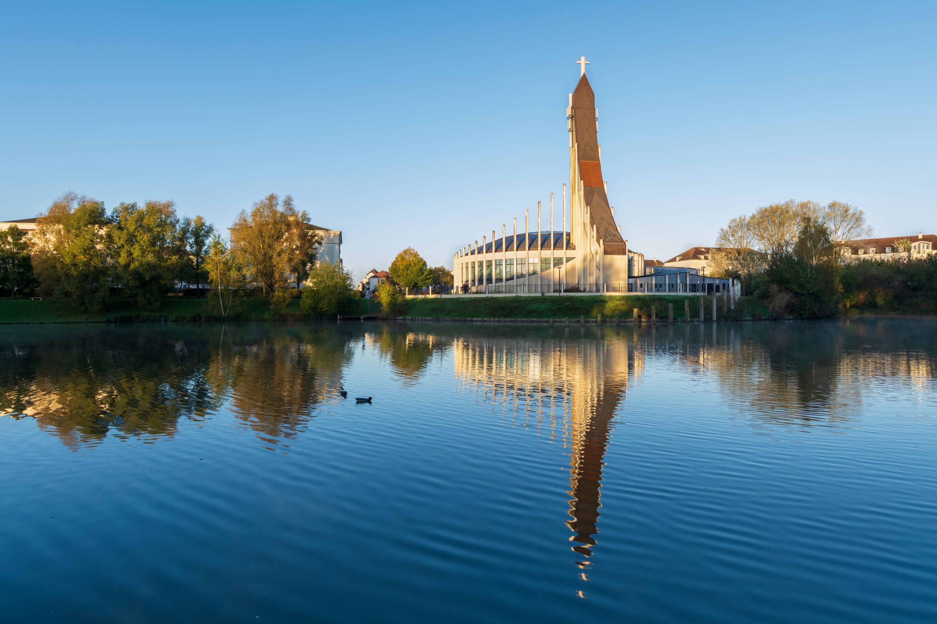 Sunrise over Église Notre-Dame-du-Val, Bussy-Saint-Georges.