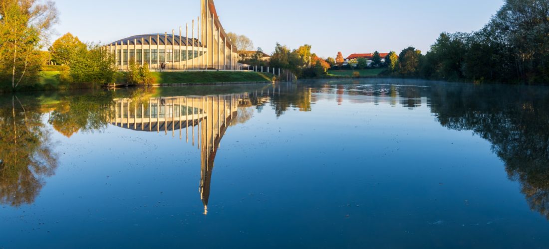 Sunrise Reflection: Église Notre-Dame-du-Val, Bussy-Saint-Georges
