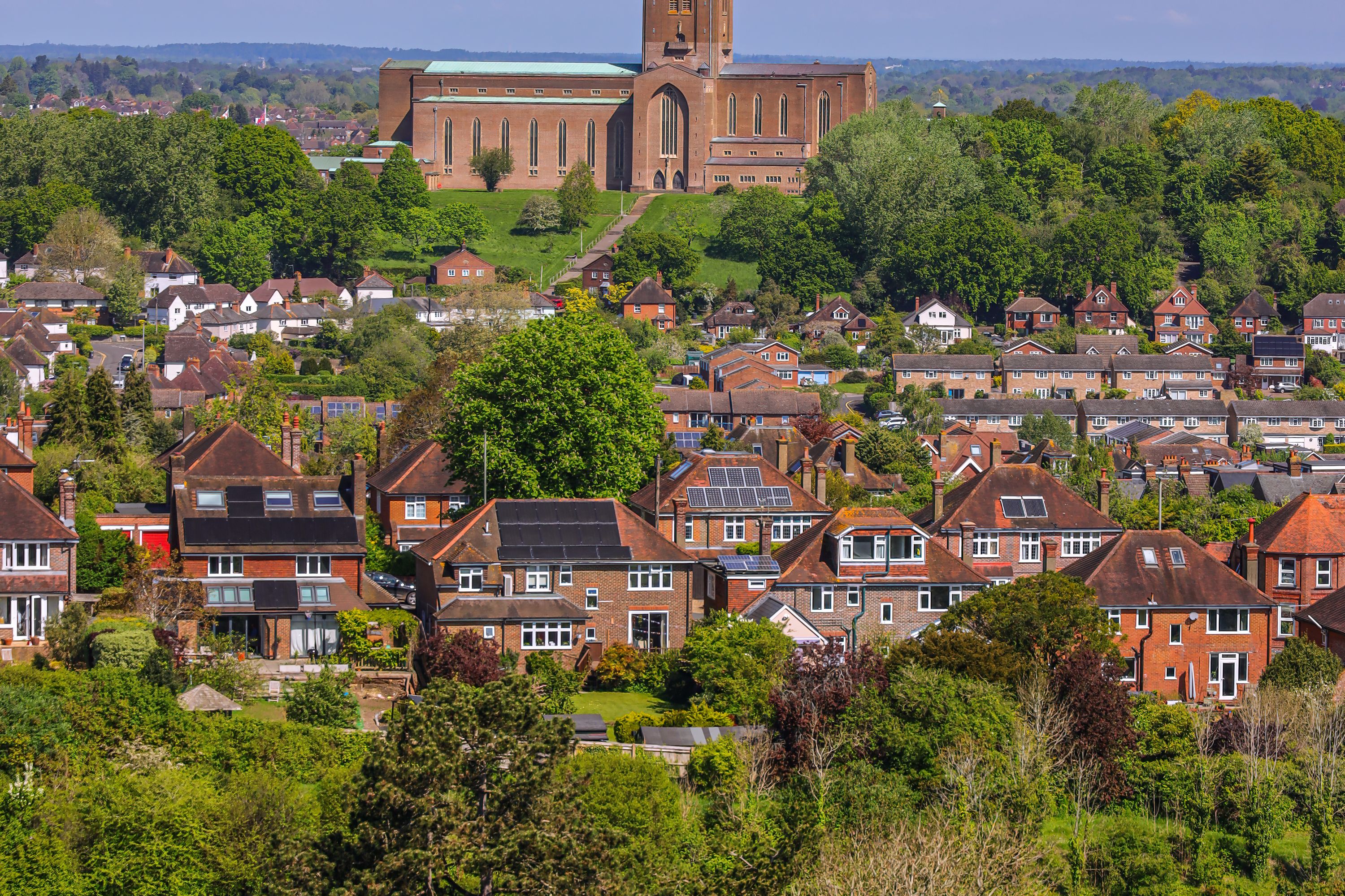 Guildford Cathedral & Town View