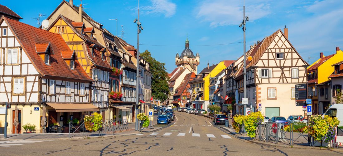Historic Street Scene in Sélestat, Alsace