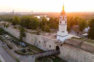 The Baroque, Ottoman-built Clock Tower at Belgrade Fortress, Serbia