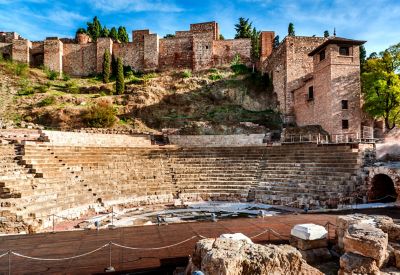 The Roman Theatre in Málaga, Spain, built in the 1st century by Emperor Augustus